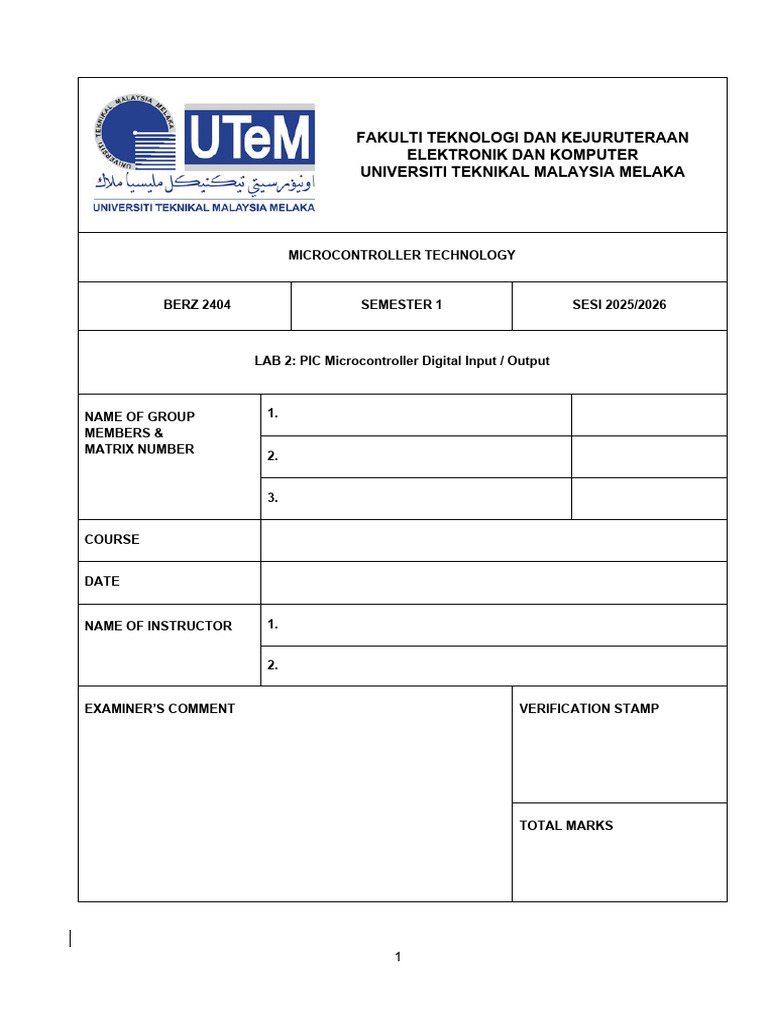 PIC Microcontroller I/O Lab Guide | PDF | Microcontroller | Electricity