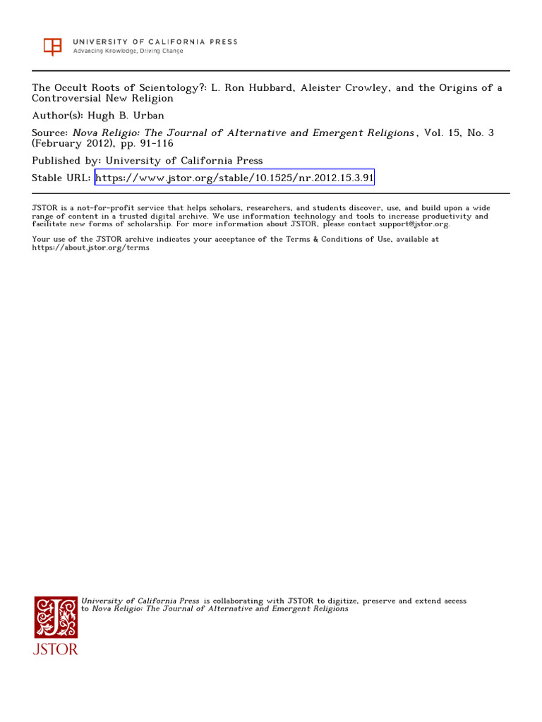 Urban OccultRootsScientology 2012 | PDF | Thelema | Ceremonial Magic