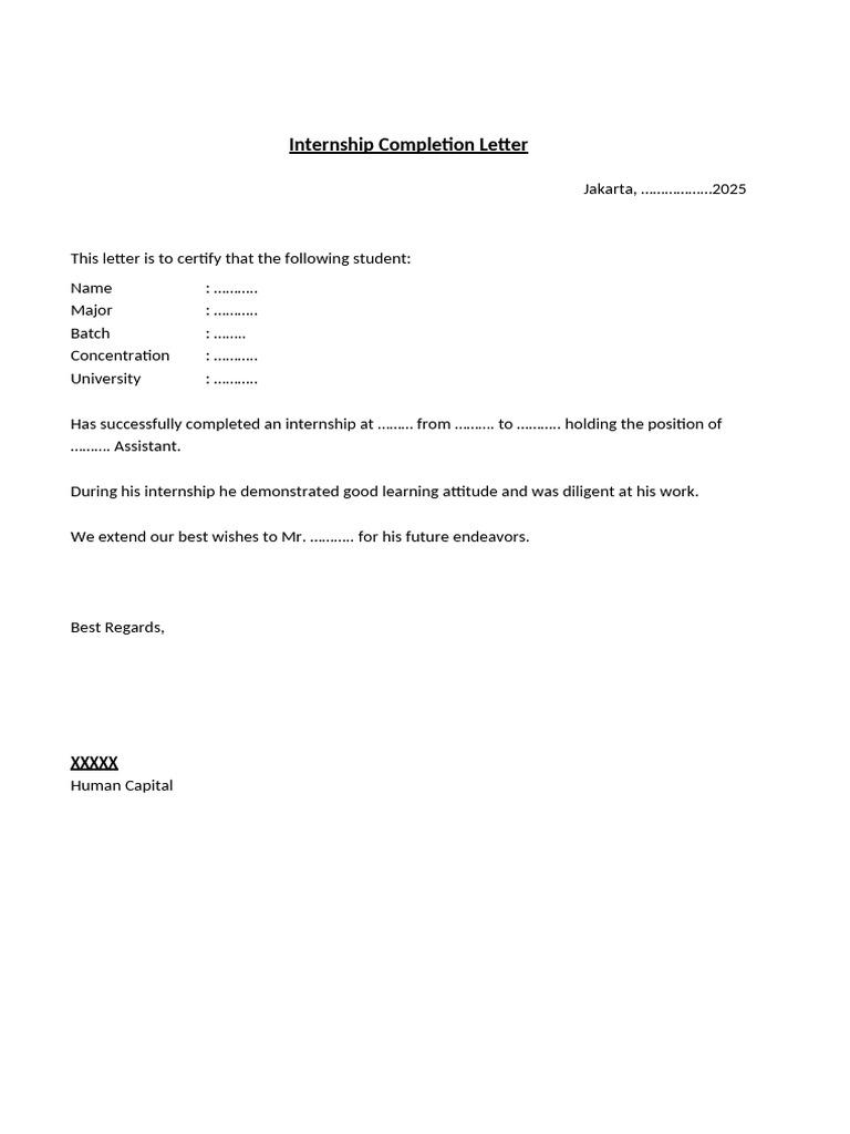 Letter of Completion | PDF