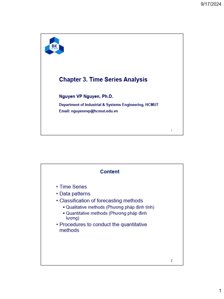 Chapter 3 Timeseries Analysis 2025 | PDF | Forecasting | Errors And ...