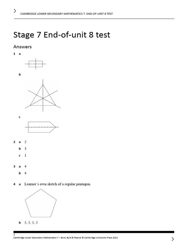 End of Unit 8 Test Answers | PDF