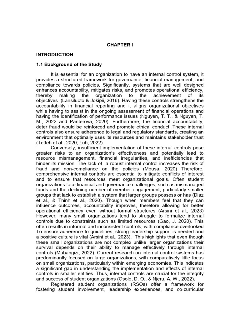 Internal Control Impact on Student Organizations | PDF | Internal ...