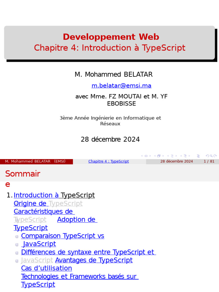 Introduction à TypeScript pour Développeurs | PDF | JavaScript ...