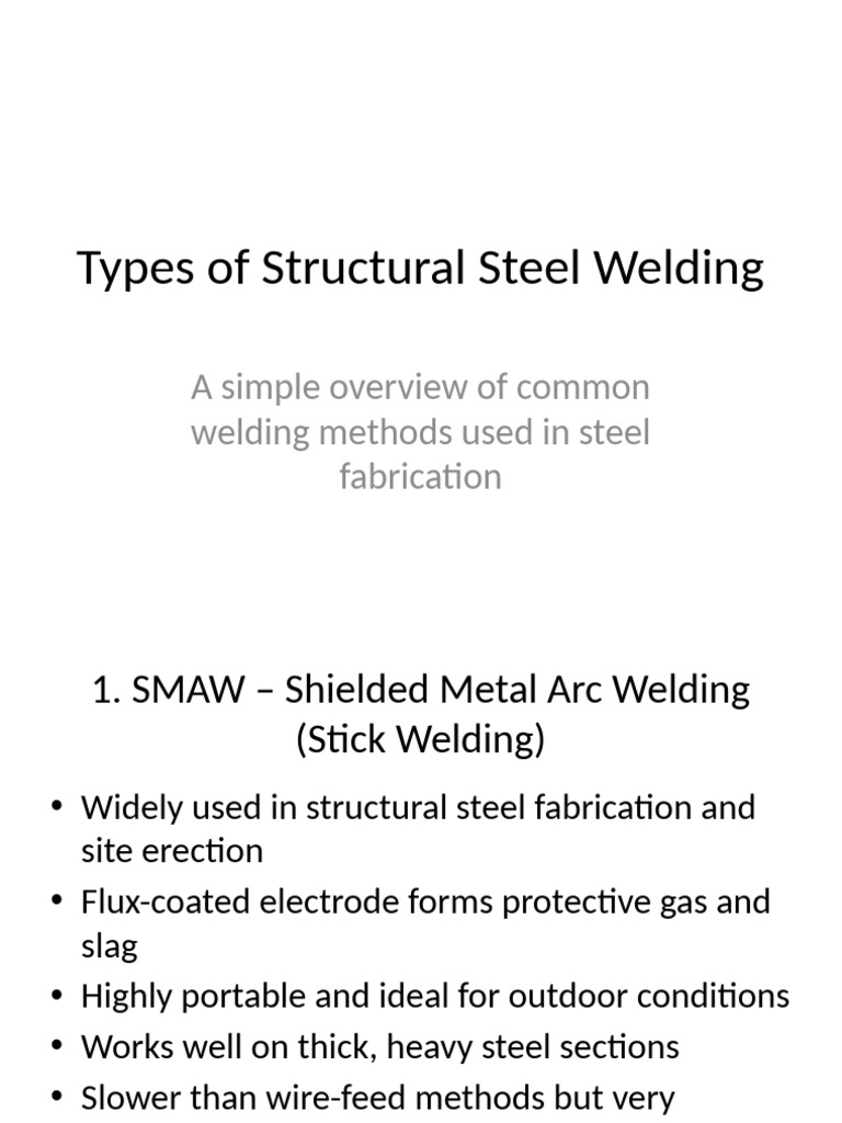 Overview of Structural Steel Welding Methods | PDF