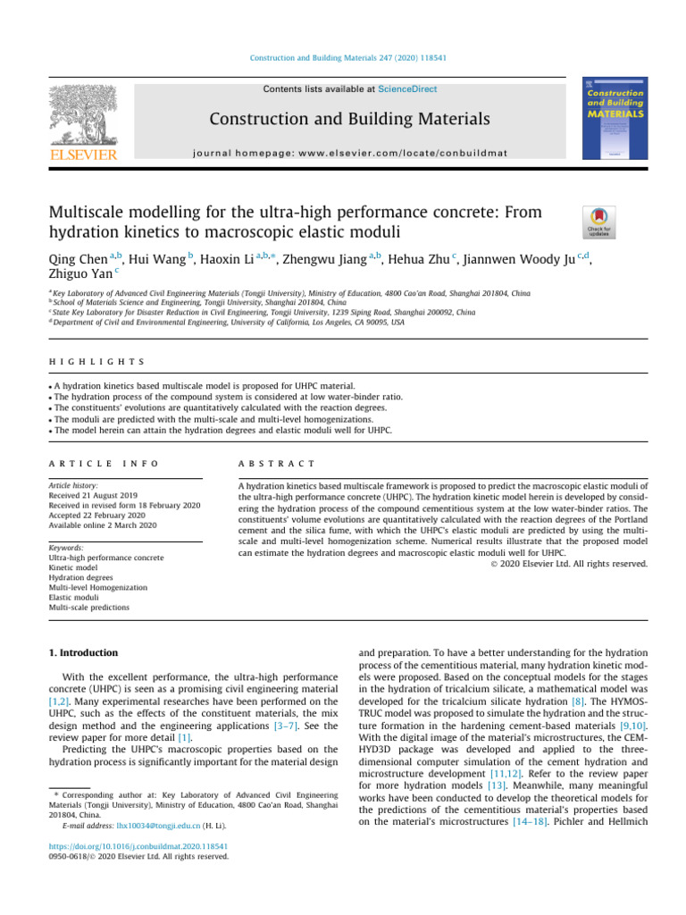 Multiscale Modelling For The Ultra-High Performance Concrete From | PDF ...