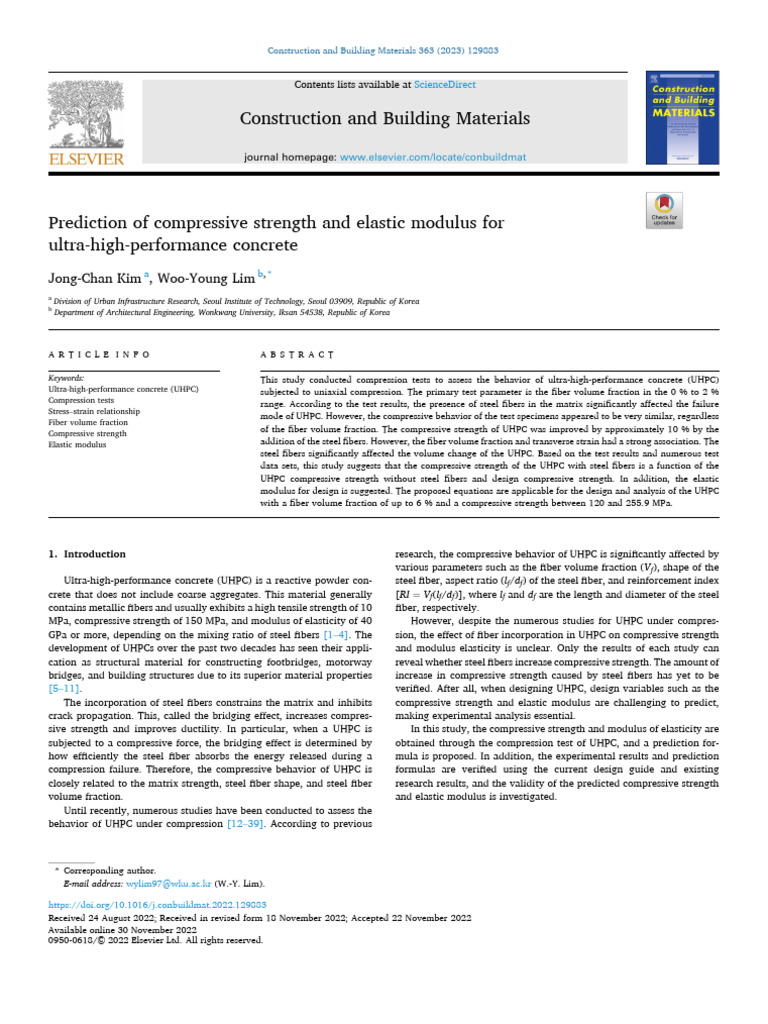 UHPC Compressive Strength Prediction | PDF | Deformation (Engineering ...