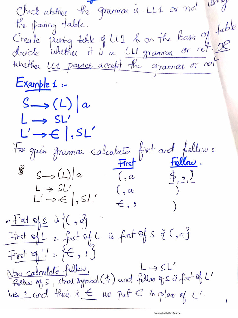 Cc7-4 Parsing Table | PDF