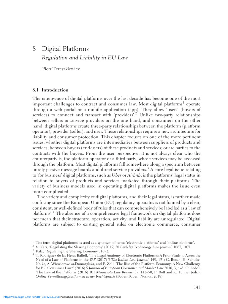 EU Law on Digital Platform Liability | PDF | Justice | Crime & Violence