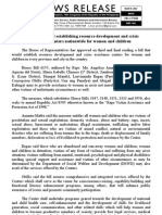 May28.2012 - B House Passes Bill Establishing Resource Development and Crisis Assistance Centers Nationwide For Women and Children