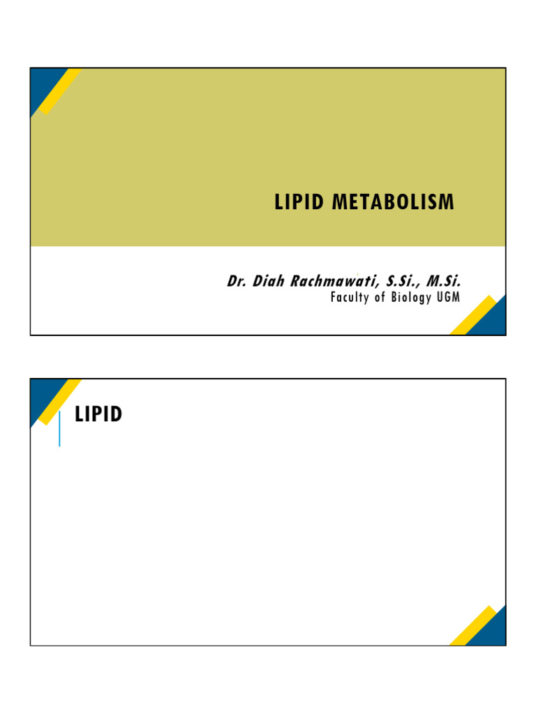 Metabolisme Lipid | PDF | Lipid | Biosynthesis