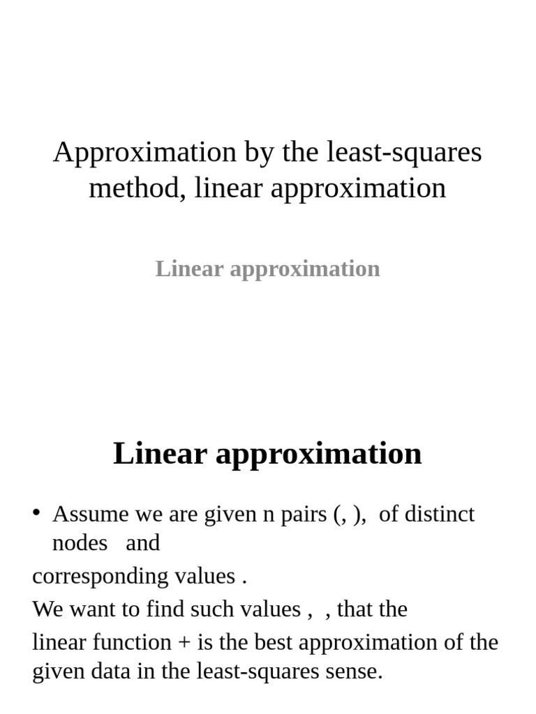 Least-Squares Linear Approximation Guide | PDF | Least Squares ...