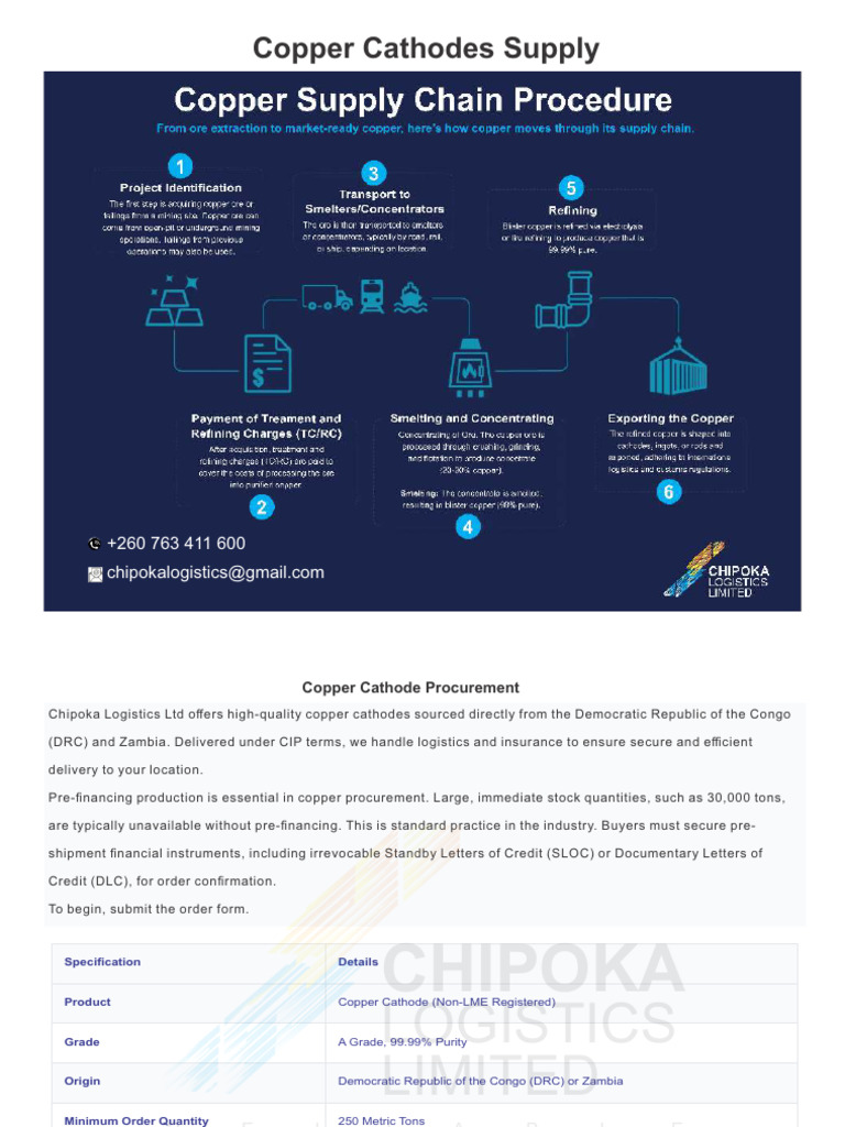 Copper Cathodes Chain Procedure Form | PDF | Procurement | Letter Of Credit