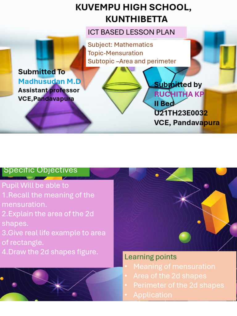 Ict Based Lesson Plan: Submitted To Submitted by II Bed U21TH23E0032 ...