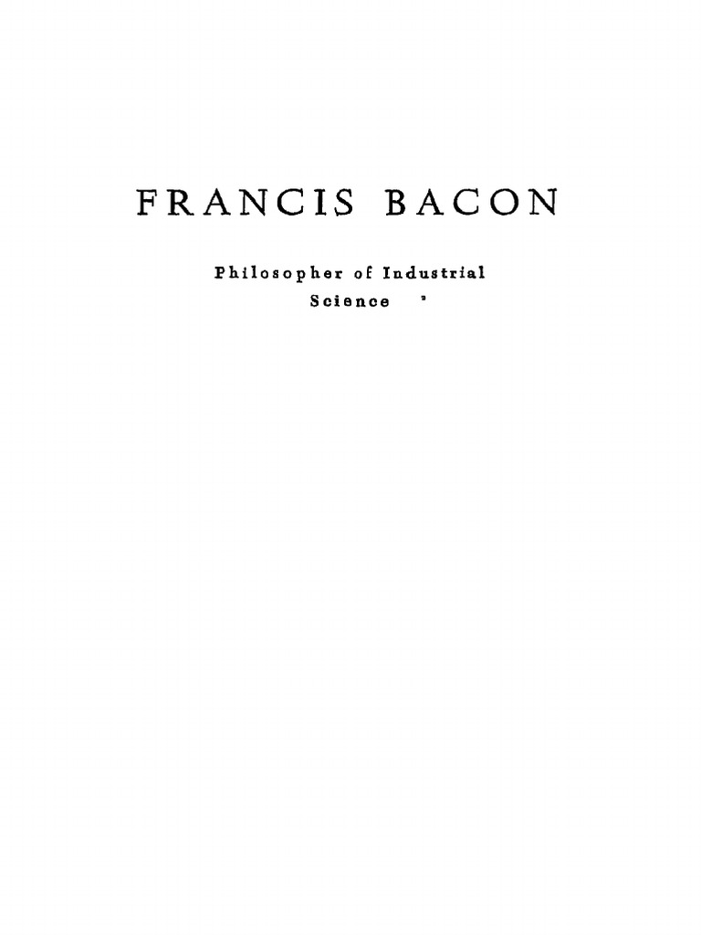 Bacon Philosopher of Industrial Science2 | PDF