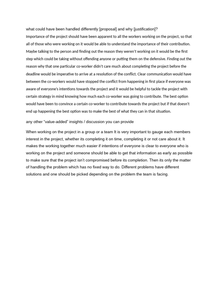 What Could Have Been Handled Differently | PDF