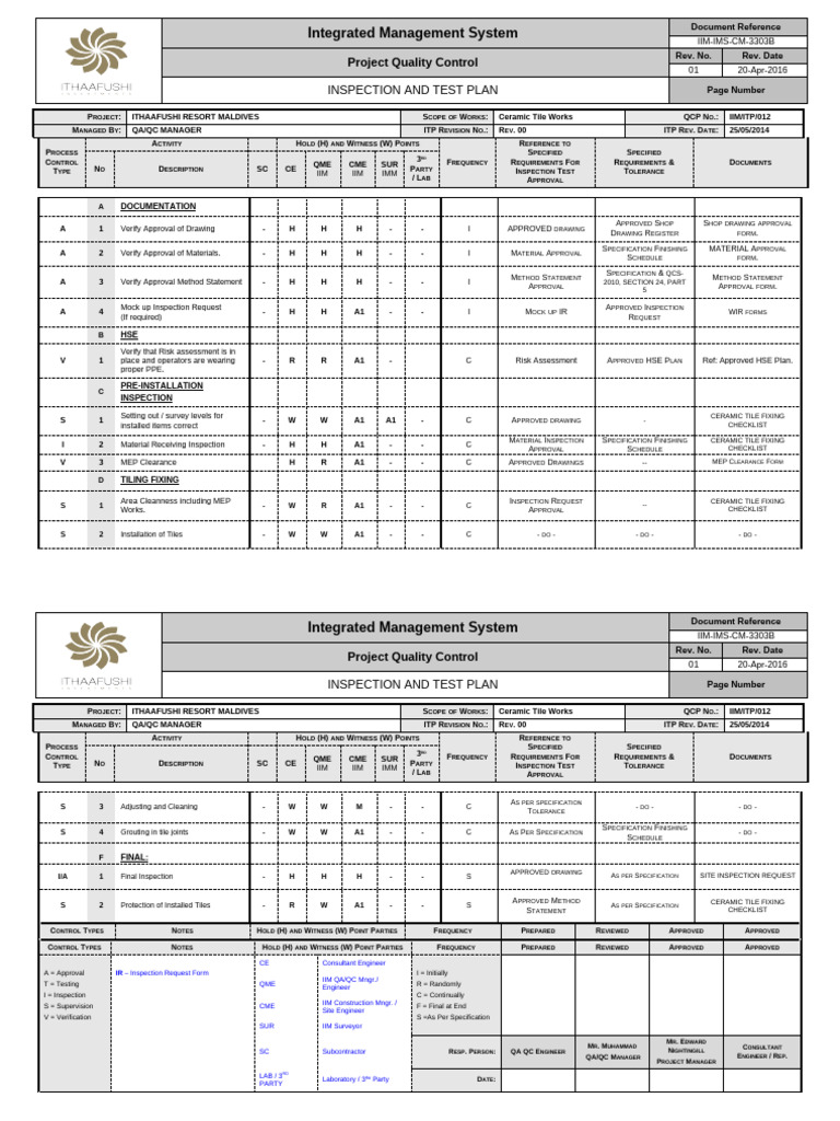 KCT Ims CM 3303b Itp 12 Ceramic Tiles | PDF | Quality