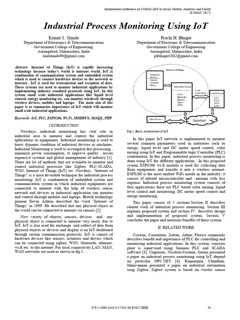 IoT for Industrial Process Monitoring | PDF | Internet Of Things ...