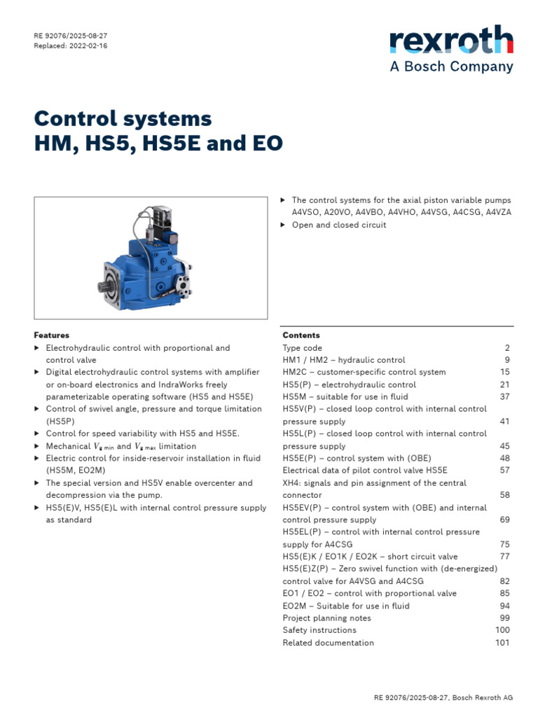 Bosch Rexroth Control Systems Overview | PDF | Actuator | Pump