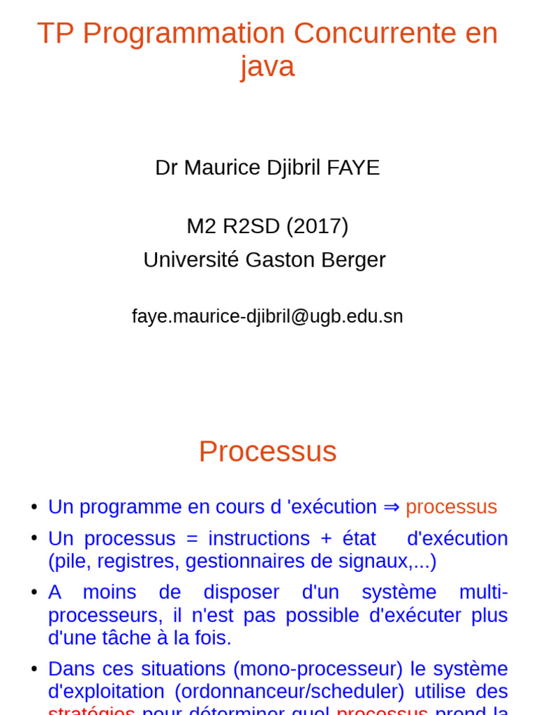 Programmation Concurrente en Java | PDF | Thread (informatique ...