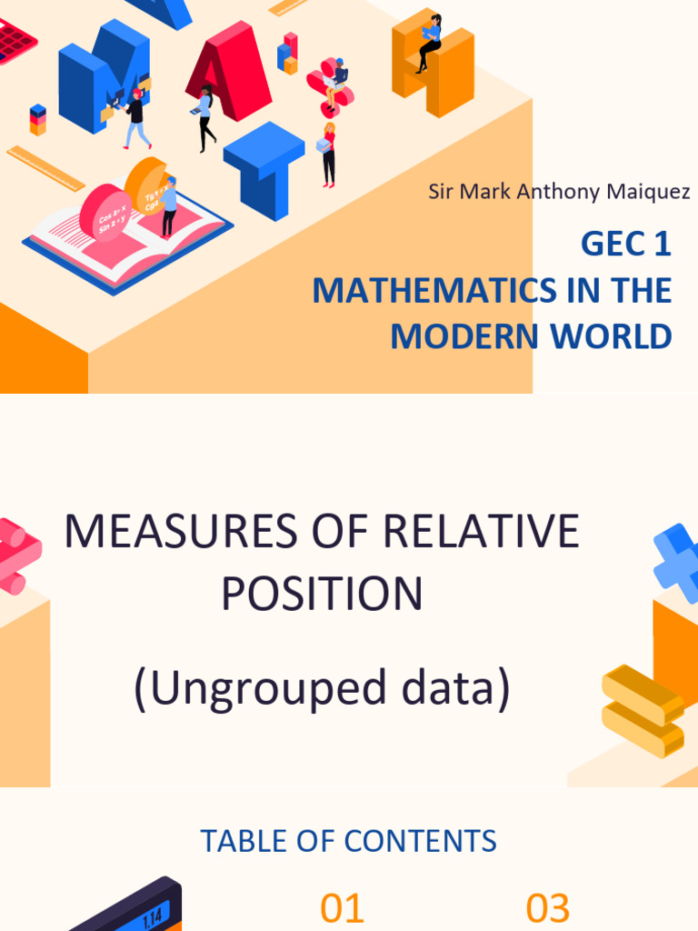 Measures of Relative Position in Statistics | PDF | Quartile | Percentile