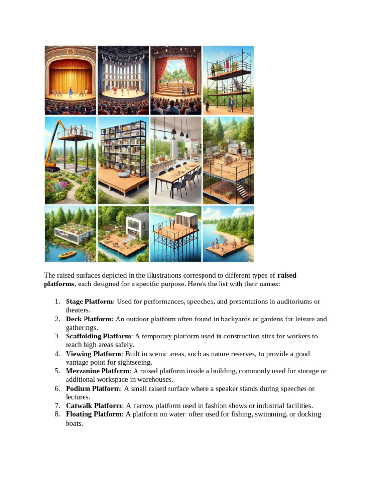 Types of Raised Platforms Explained | PDF | Dangerous Goods | Toxicity