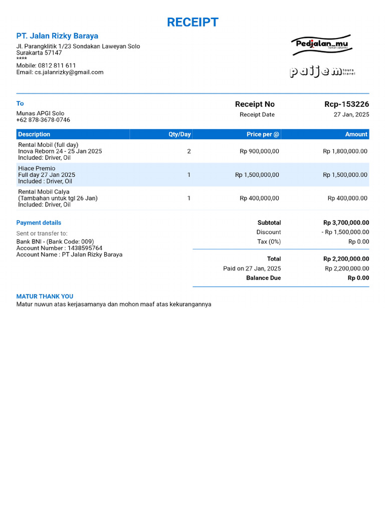 Invoice RCP 153226 | PDF
