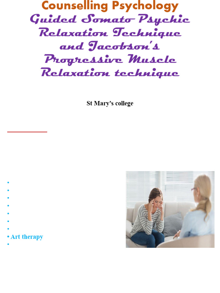Progressive Muscle Relaxation Techniques | PDF | Relaxation (Psychology ...