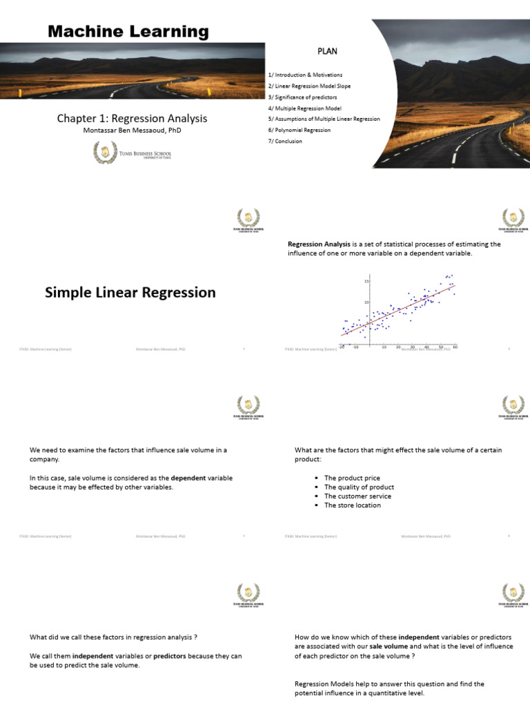 Regression Analysis in Machine Learning | PDF | Coefficient Of ...