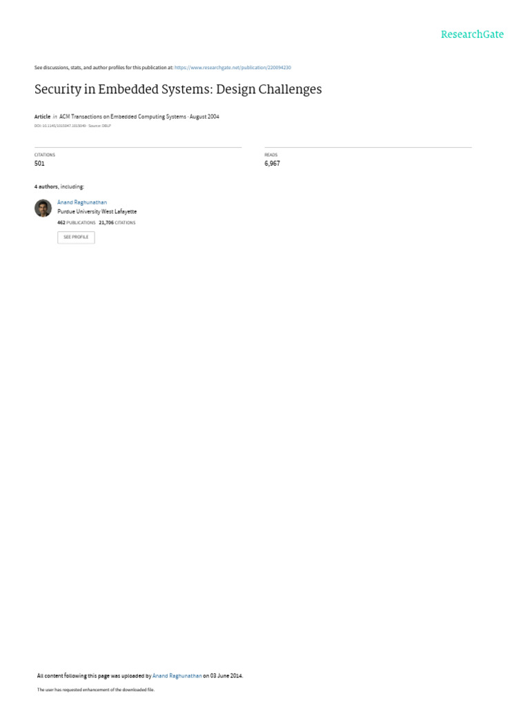 Embedded Systems Security Challenges | PDF | Transport Layer Security ...