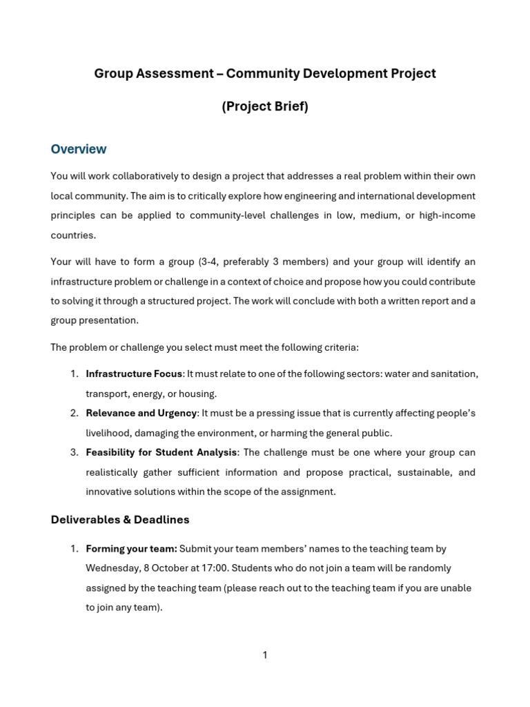Community Development Project Guidelines | PDF | Feasibility Study ...