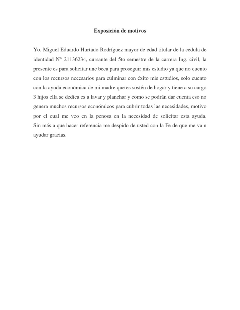 Exposición de motivos