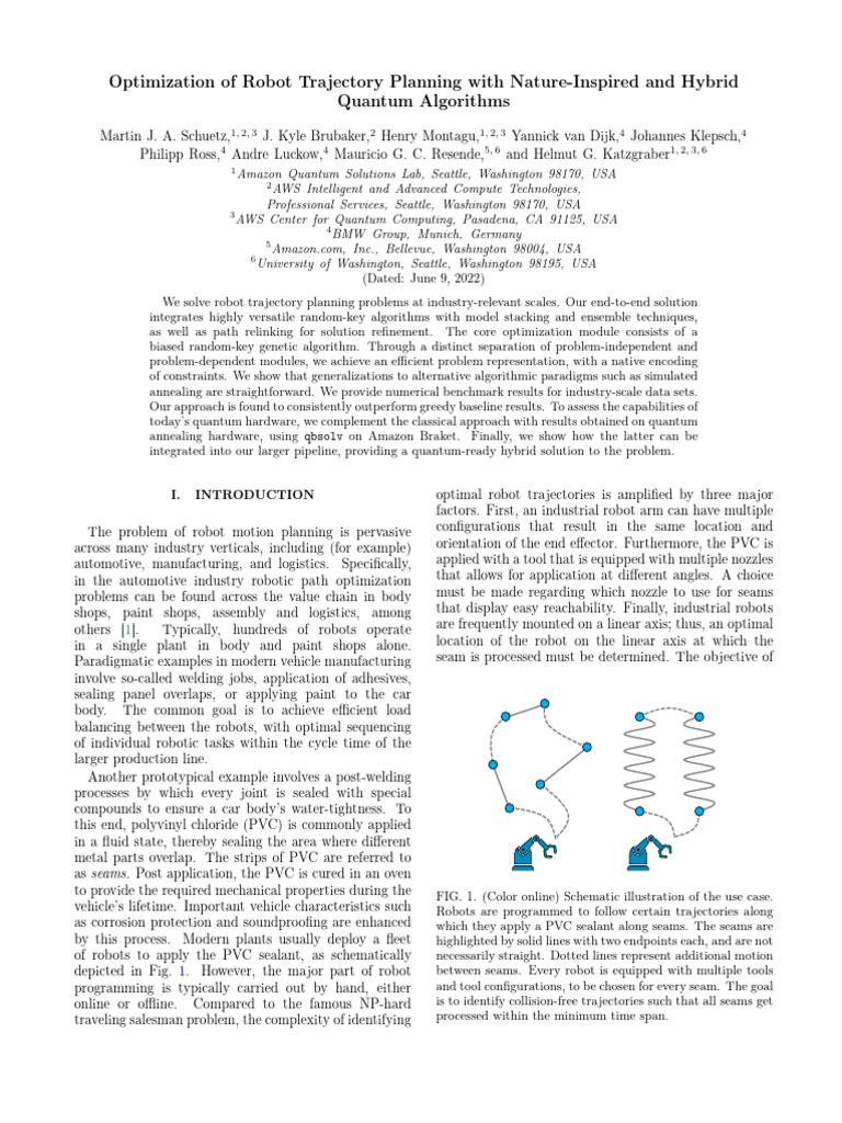Robot Trajectory Optimization with Quantum Algorithms | PDF | Quantum ...