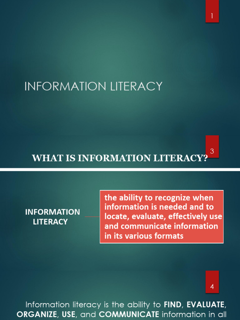 Understanding Information Literacy Skills | PDF | Information Literacy ...