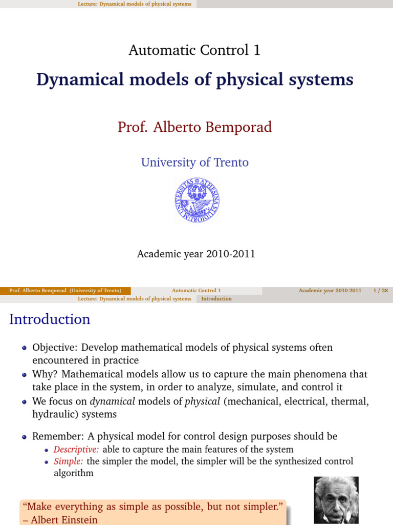 Dynamical Models in Physical Systems | PDF | Heat Transfer | Voltage
