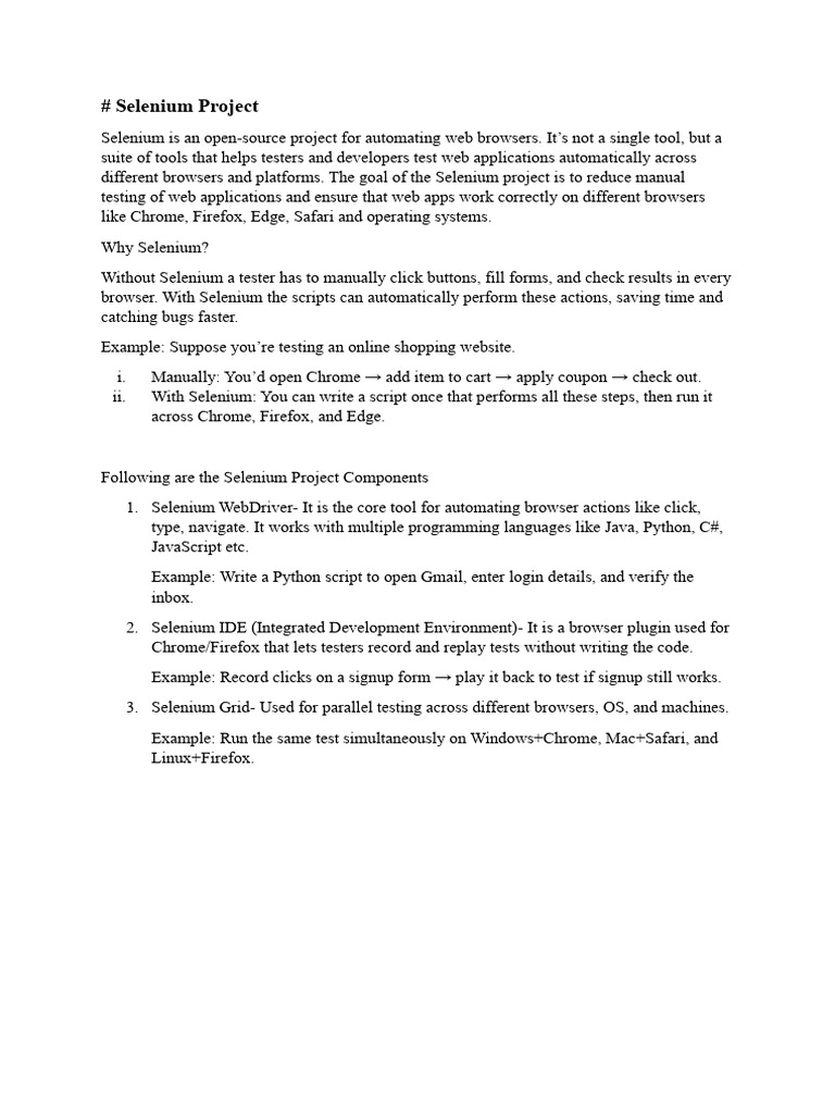 # Selenium Project | PDF | Selenium (Software) | Information Technology