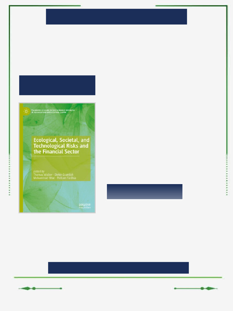 Ecological, Societal, and Technological Risks and the Financial Sector ...