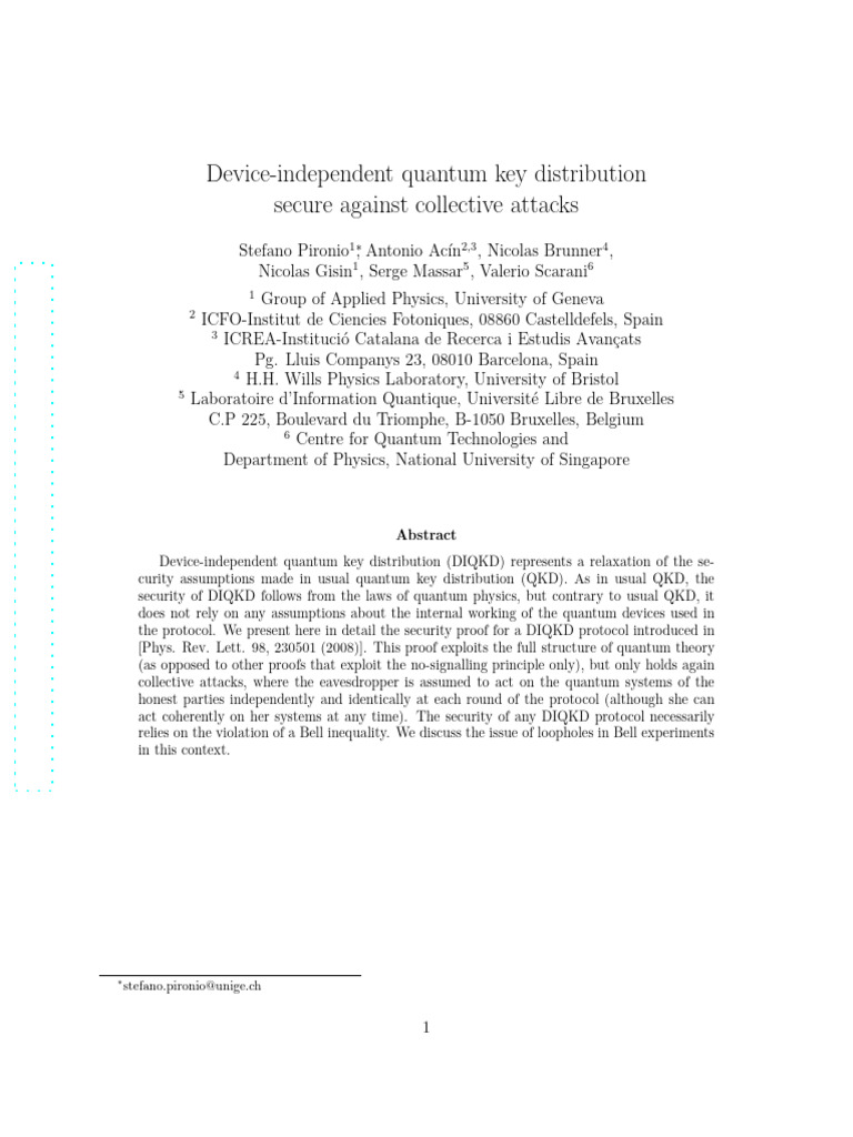Device Independent Quantum Key Distribution Secure Against Collective ...