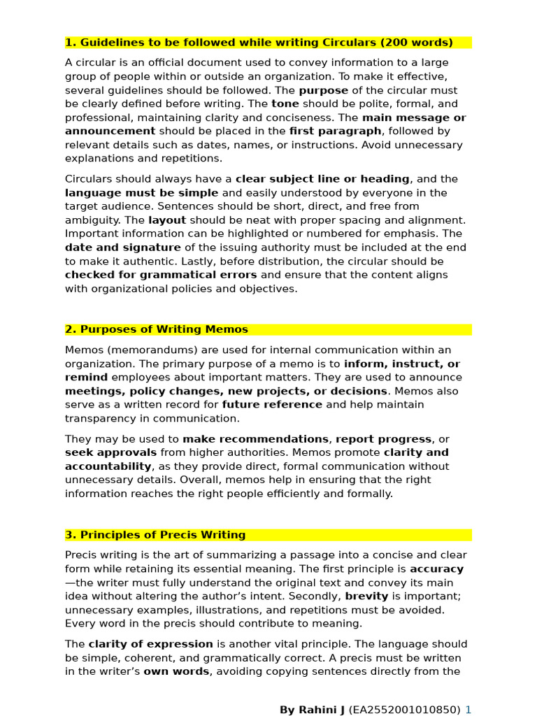 Writing Effective Circulars and Memos | PDF | Memorandum | Human ...