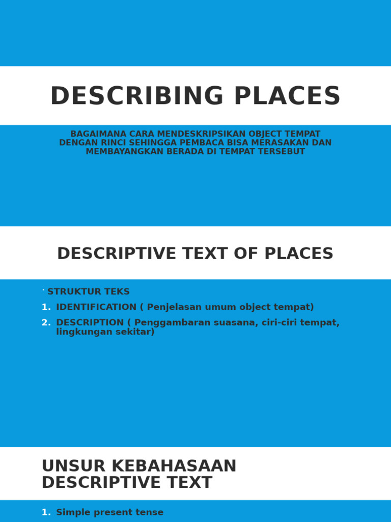 Descriptive Text Guide for Places | PDF