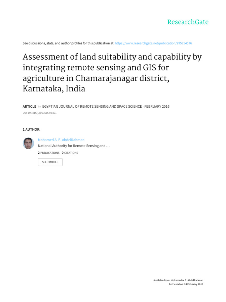 Land Suitability Assessment in Karnataka | PDF | Geographic Information ...