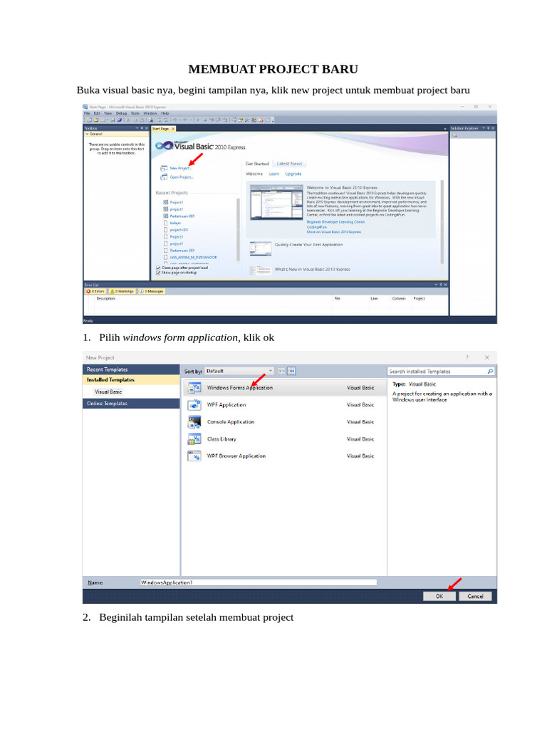 Panduan Membuat Project Visual Basic | PDF