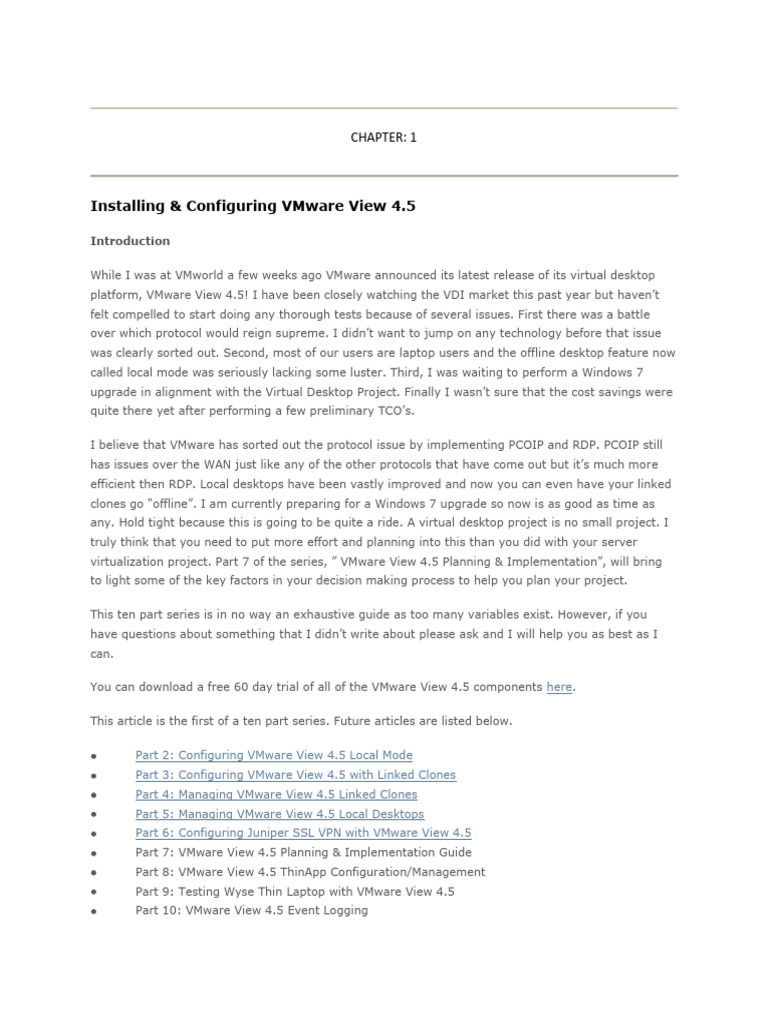 VMware View 4.5 Installation Guide | PDF | Virtual Machine | Active ...