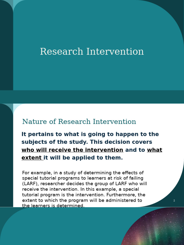 Research Intervention Process Overview | PDF | Behavioural Sciences ...