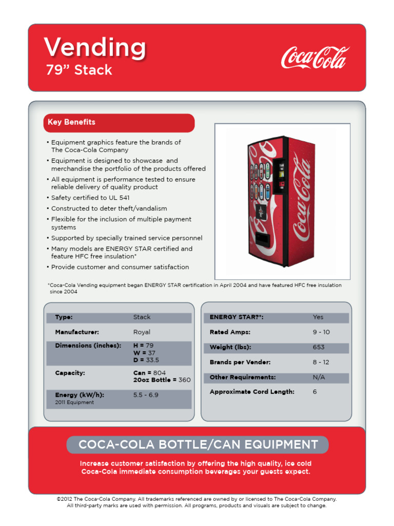 Coca-Cola Vending Equipment Overview | PDF