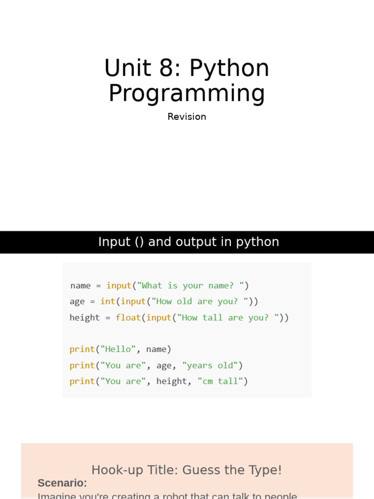 Python Data Types and Input Basics | PDF