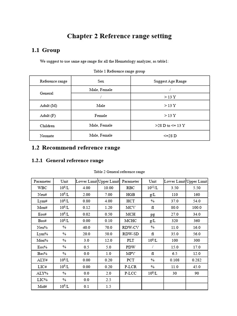 BC ReferenceRange BC5380 | PDF