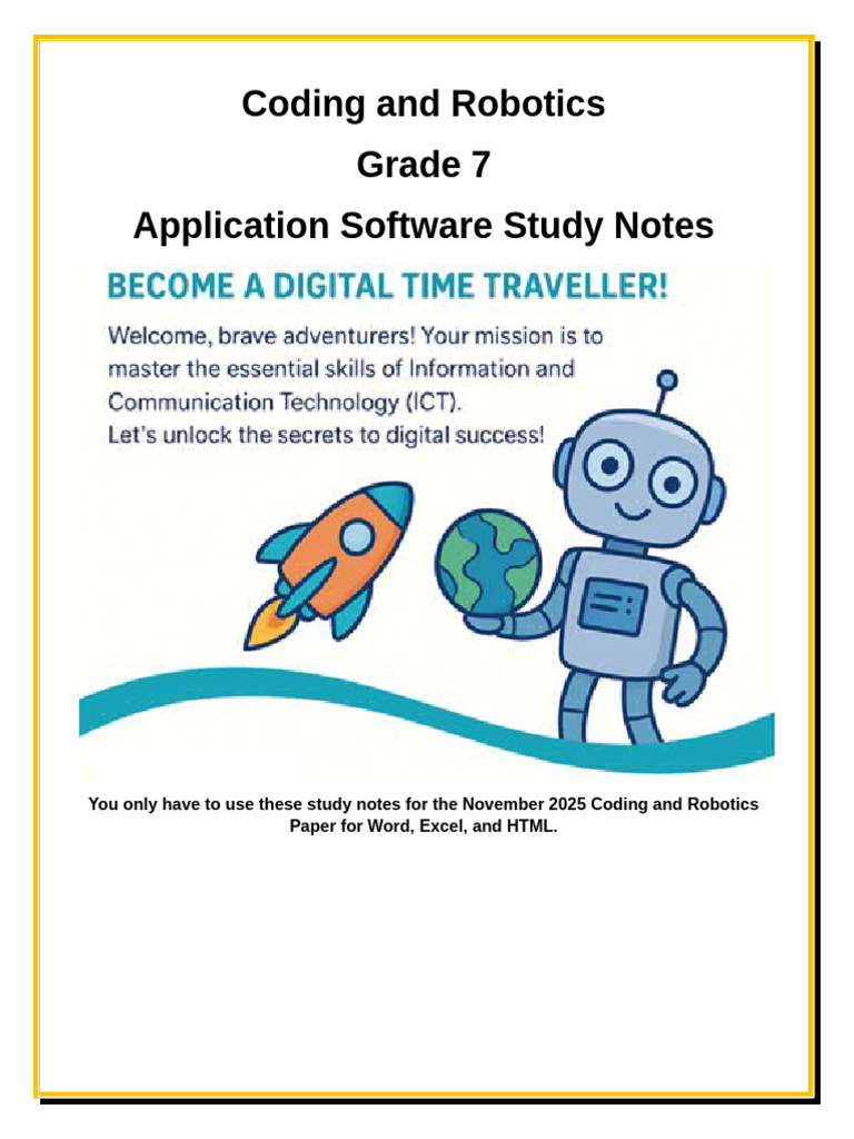 Gr7 ApplicationsSoftware Notes Nov25.1 | PDF | Html | Numbers