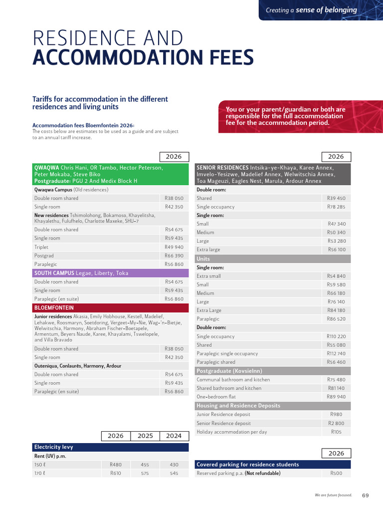 2026 Accommodation Fees Overview | PDF