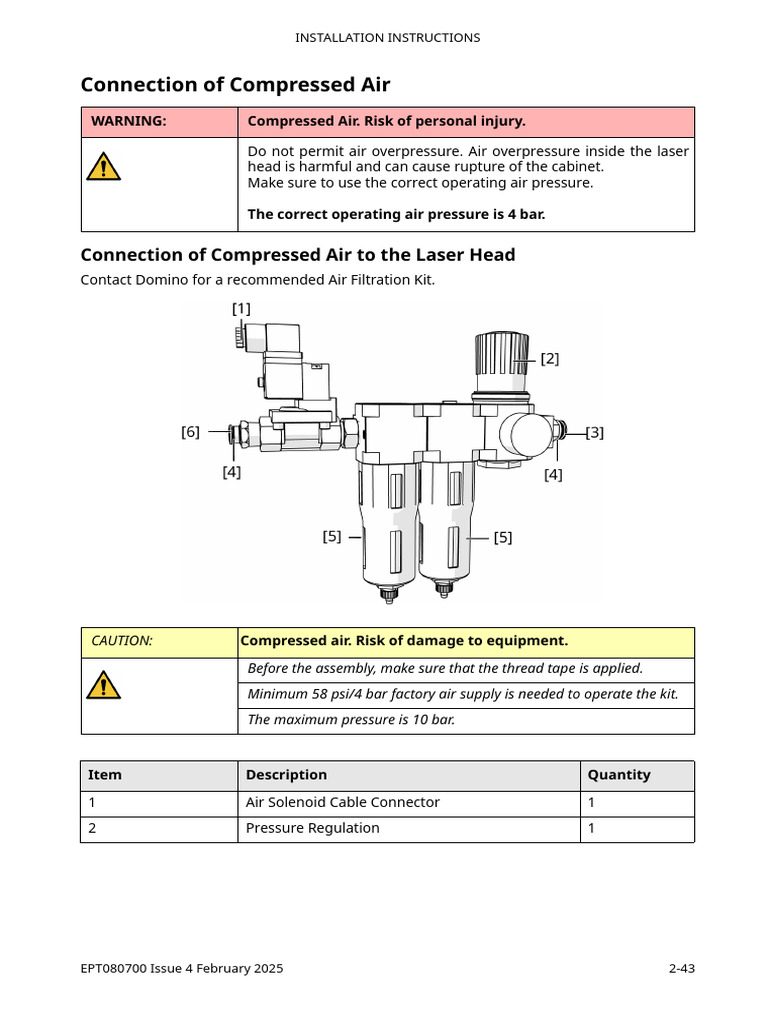 Compressed Air Connection Guide for Lasers | PDF | Valve | Mechanical ...