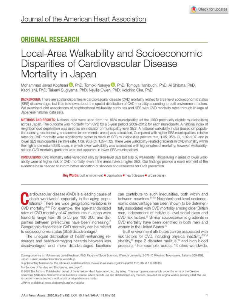 Walkability and CVD Mortality in Japan | PDF | Cardiovascular Diseases ...